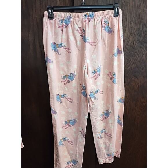 Disney Store Eeyore Pink Pajama Set Long Sleeve Long Pants Womens Medium flannel - Picture 8 of 9